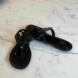 Tory Burch Black Patent, Miller sandal